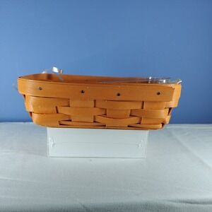 Longaberger Little Rectangle Basket‎ With Protector, NEW in Orange